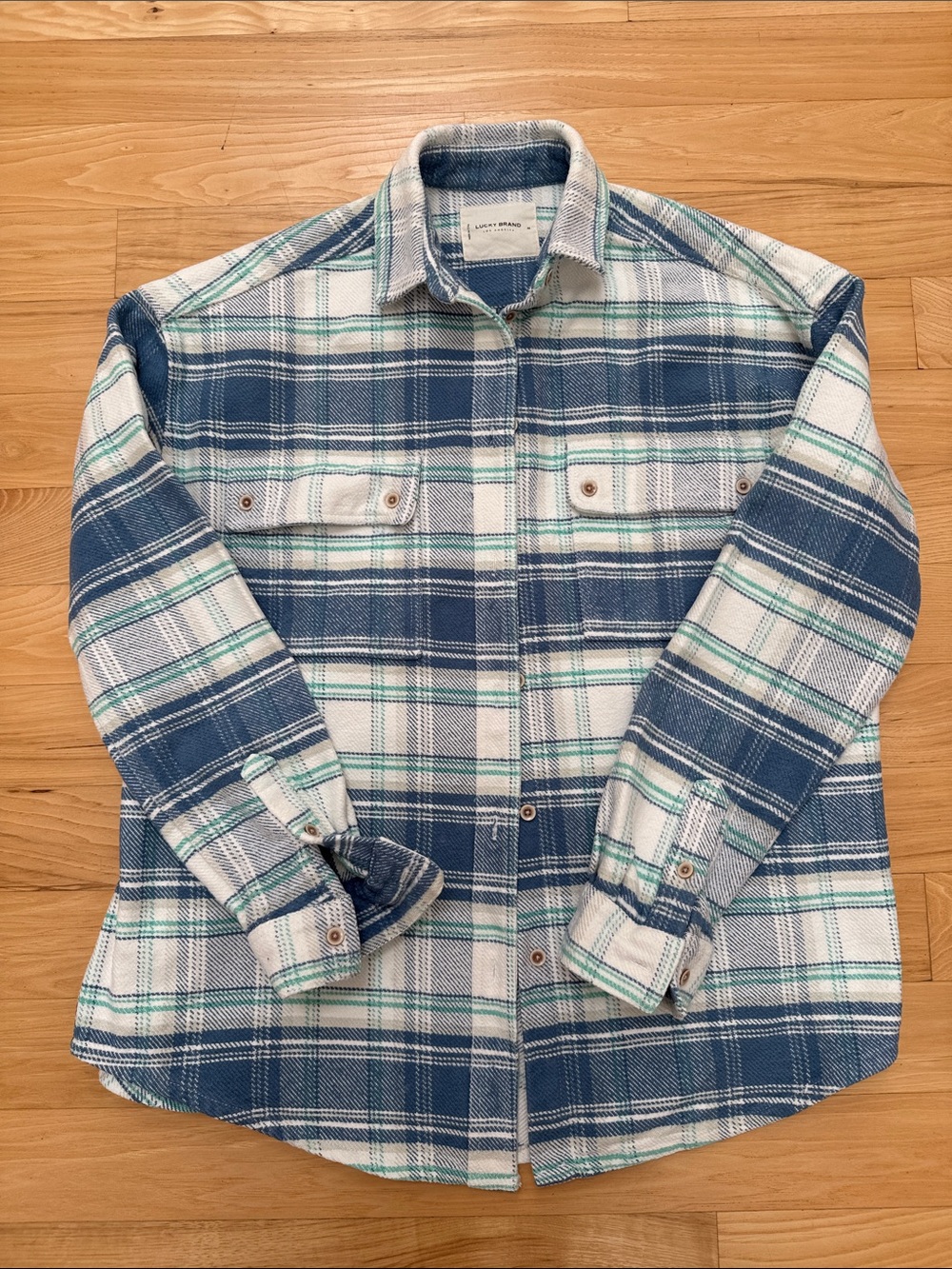 Lucky Brand 100% cotton plaid thick shirt or shacket M